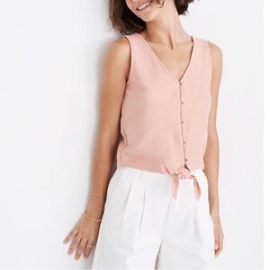 Madewell Texture & Thread Tie-Front Tank Top Size XS